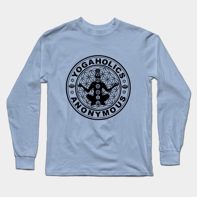 Yogaholics Anonymous - Funny Yoga Long Sleeve T-Shirt by Nirvanax Studio